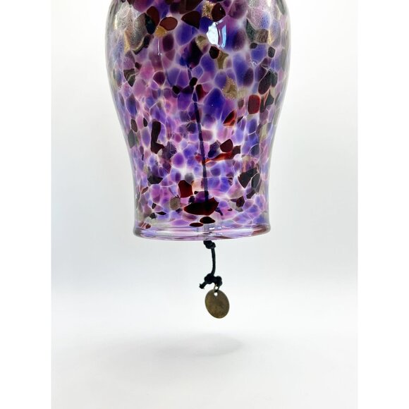 Textured Multicolor Blown Glass Hanging Wind Chime - Picture 2 of 7